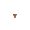 String en dentelle taupe ouvert avec chaînes dorées 